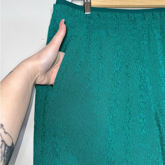 Athleta NWT Echo Wide Crop Pant 3/4 Cropped Turquoise Green Size 14 Plus - Picture 6 of 7